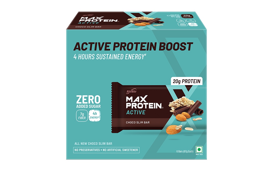 Ritebite Max Protein Active Choco Slim Bar   Box  402 grams